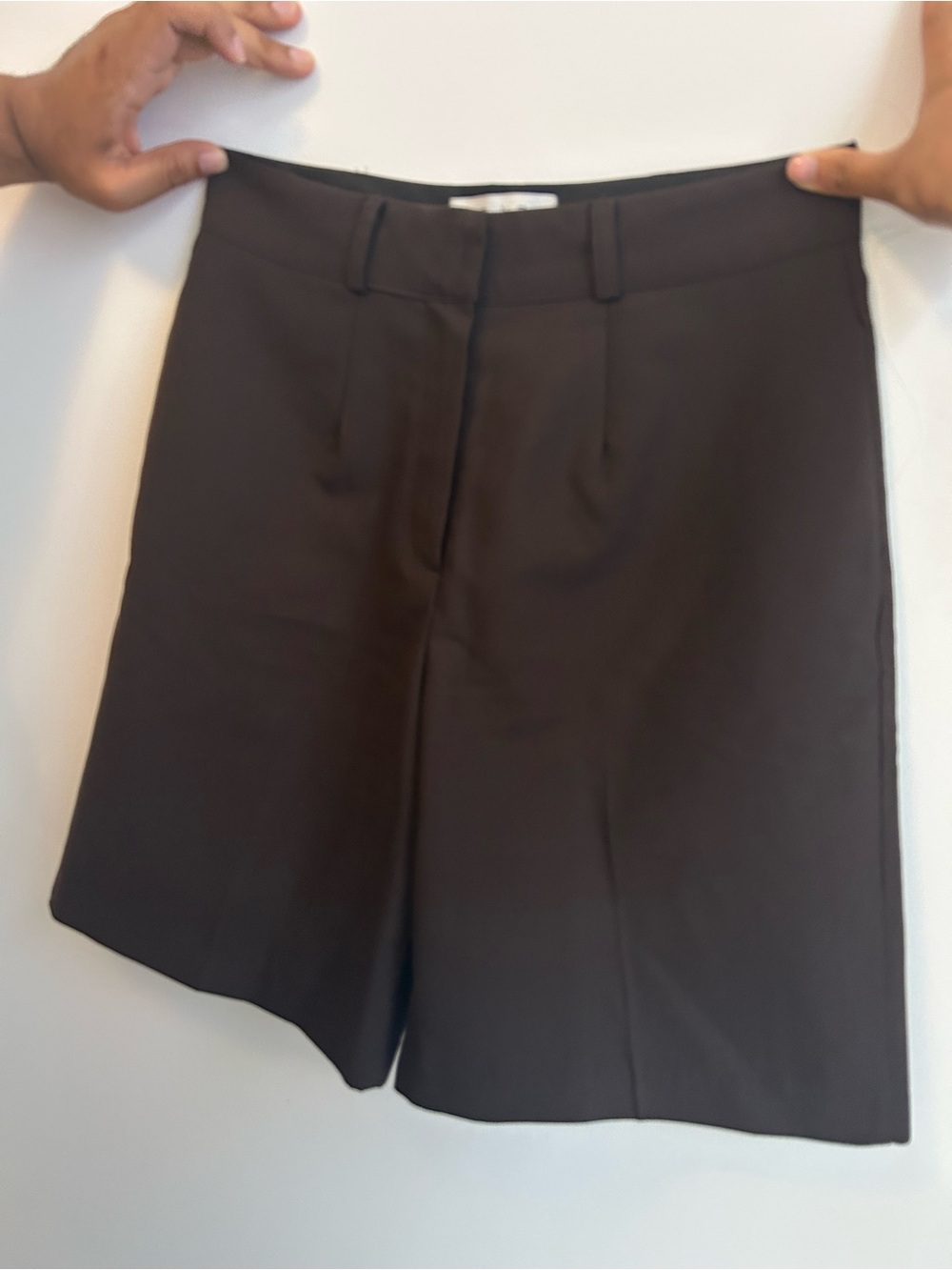 The Frankie Shop Brown Tailored Bermuda Shorts